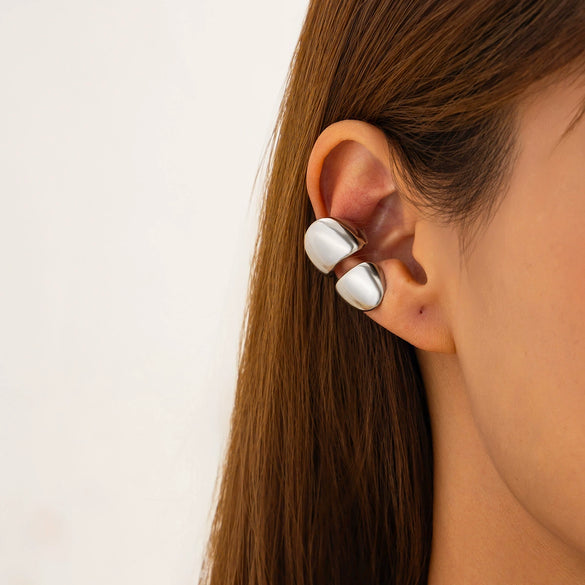 Jewelry Alloy Ear Clip Niche Geometric Electroplated