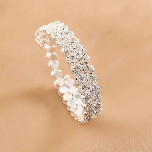 Jewelry Alloy Elastic Bracelet Women's Diamond Round Style
