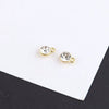 Jewelry Alloy Electroplating Double Hanging Diamond Cup Pearl Pendant Earrings Necklace Accessories With Line Pattern
