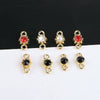 Jewelry Alloy Electroplating Double Hanging Diamond Cup Pearl Pendant Earrings Necklace Accessories With Line Pattern