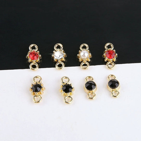 Jewelry Alloy Electroplating Double Hanging Diamond Cup Pearl Pendant Earrings Necklace Accessories With Line Pattern
