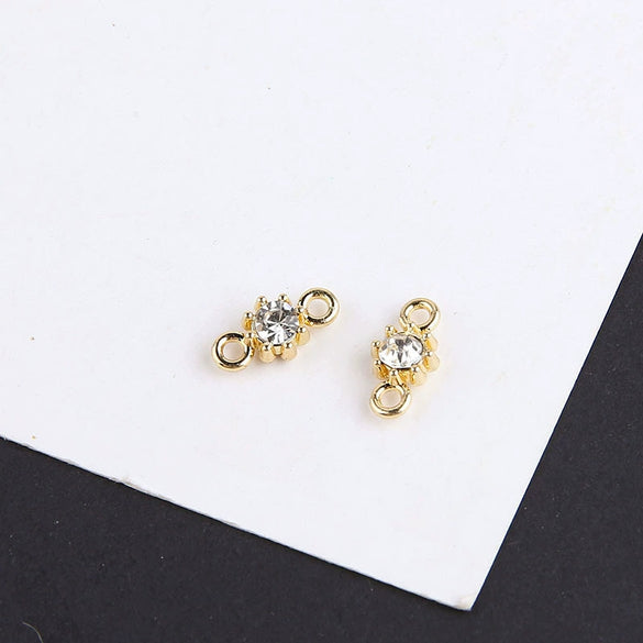 Jewelry Alloy Electroplating Double Hanging Diamond Cup Pearl Pendant Earrings Necklace Accessories With Line Pattern
