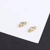 Jewelry Alloy Electroplating Double Hanging Diamond Cup Pearl Pendant Earrings Necklace Accessories With Line Pattern