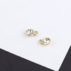 Jewelry Alloy Electroplating Double Hanging Diamond Cup Pearl Pendant Earrings Necklace Accessories With Line Pattern