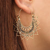Jewelry Alloy Electroplating Geometric Semicircular Cshaped Fanshaped Earrings With Spider Web Pattern