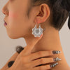 Jewelry Alloy Electroplating Geometric Semicircular Cshaped Fanshaped Earrings With Spider Web Pattern