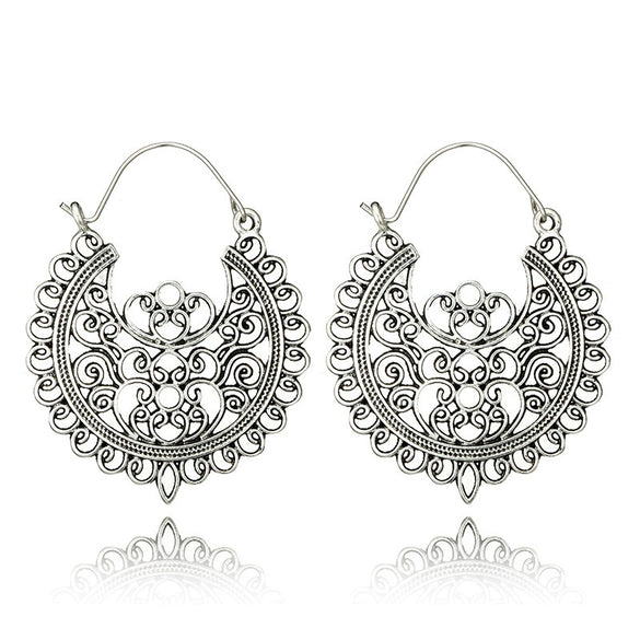 Jewelry Alloy Electroplating Geometric Semicircular Cshaped Fanshaped Earrings With Spider Web Pattern
