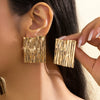 Jewelry Alloy Exaggerated Geometric Square Electroplated Earrings For Women