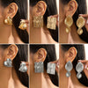 Jewelry Alloy Exaggerated Geometric Square Electroplated Earrings For Women