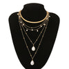 Jewelry Alloy Exaggerated Portrait Coin Multielement Retro Relief Flower Plate Imitation Pearl Geometric Ochain Electroplated Necklace For Women