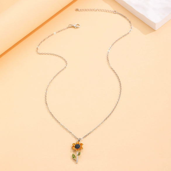 Jewelry Alloy Flower Electroplated Clavicle Chain