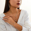 Jewelry Alloy Flower Pattern Electroplating Cross Chain Clavicle Necklace For Women