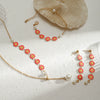 Jewelry Alloy Flower Pattern Electroplating Cross Chain Clavicle Necklace For Women