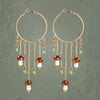 Jewelry Alloy Forest Style Mushroom Leaf Flower Exaggerated Pendant Tassel Earrings Electroplated