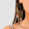 Jewelry Alloy Forest Style Mushroom Leaf Flower Exaggerated Pendant Tassel Earrings Electroplated
