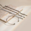 Jewelry Alloy Full Twist Chain Bracelet Geometric Style Diamond Design For Women