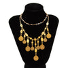Jewelry Alloy Geometric Antique Coin Pendant Necklace With Twist Chain Electroplating Style For Unisex