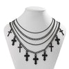 Jewelry Alloy Geometric Cross Chain Necklace Electroplated For Women Sweet And Cool Style