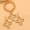 Jewelry Alloy Geometric Cross Pendant Necklace Electroplated Cold Style Clavicle Chain For Women