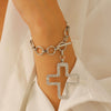 Jewelry Alloy Geometric Cross Pendant Necklace Electroplated Cold Style Clavicle Chain For Women