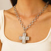 Jewelry Alloy Geometric Cross Pendant Necklace Electroplated Cold Style Clavicle Chain For Women