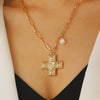 Jewelry Alloy Geometric Cross Pendant Necklace Electroplated Cold Style Clavicle Chain For Women
