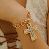 Jewelry Alloy Geometric Cross Pendant Necklace Electroplated Cold Style Clavicle Chain For Women