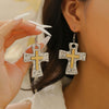 Jewelry Alloy Geometric Cross Pendant Necklace Electroplated Cold Style Clavicle Chain For Women