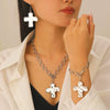 Jewelry Alloy Geometric Cross Pendant Necklace Electroplated Cold Style Clavicle Chain For Women