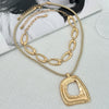Jewelry Alloy Geometric Cross Pendant Necklace Electroplating Light Luxury Style