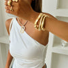 Jewelry Alloy Geometric Electroplated Asymmetrical Spiral Pendant Necklace And Bracelet