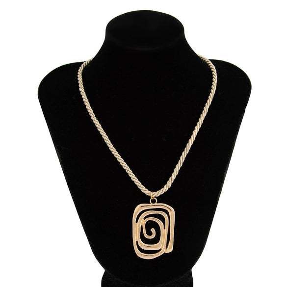 Jewelry Alloy Geometric Electroplated Asymmetrical Spiral Pendant Necklace And Bracelet