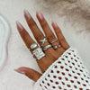 Jewelry Alloy Geometric Exaggerated Asymmetrical Open Ring Set Electroplating Niche Style