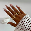 Jewelry Alloy Geometric Exaggerated Asymmetrical Open Ring Set Electroplating Niche Style