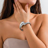 Jewelry Alloy Geometric Exaggerated Electroplated Water Drop Open Bracelet