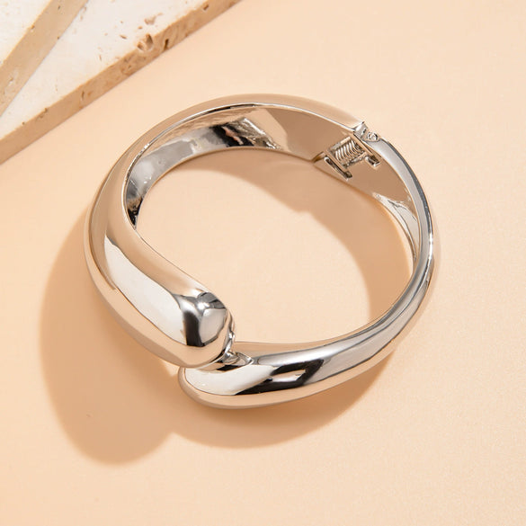 Jewelry Alloy Geometric Exaggerated Electroplated Water Drop Open Bracelet