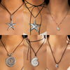 Jewelry Alloy Geometric Fivepointed Star Starfish Conch Wax Thread Knot Electroplating Necklace For Women
