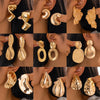 Jewelry Alloy Geometric Folding Water Drop Pendant Earrings Electroplating