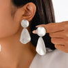 Jewelry Alloy Geometric Folding Water Drop Pendant Earrings Electroplating