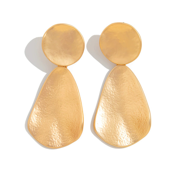 Jewelry Alloy Geometric Folding Water Drop Pendant Earrings Electroplating