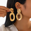 Jewelry Alloy Geometric Folding Water Drop Pendant Earrings Electroplating