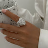 Jewelry Alloy Geometric Heartshaped Electroplated Ring For Women