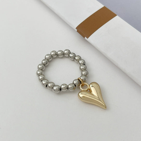 Jewelry Alloy Geometric Heartshaped Electroplated Ring For Women