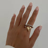 Jewelry Alloy Geometric Heartshaped Electroplated Ring For Women