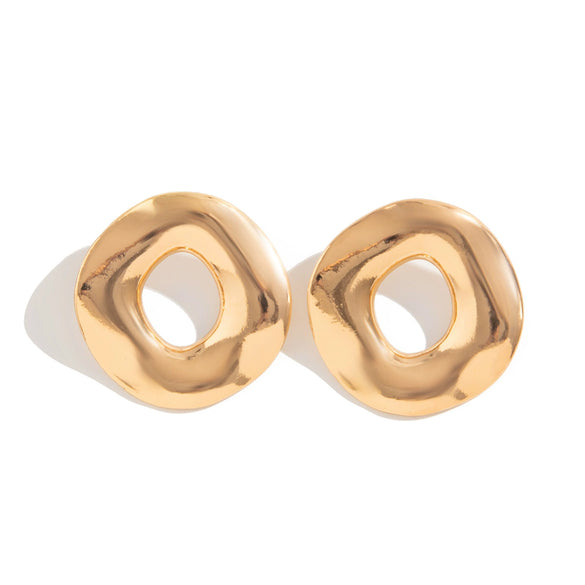 Jewelry Alloy Geometric Hollow Round Irregular Electroplating Earrings For Women