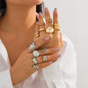 Jewelry Alloy Geometric Irregular Arc Ring Electroplating For Women