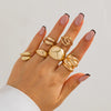 Jewelry Alloy Geometric Irregular Arc Ring Electroplating For Women
