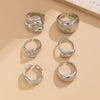 Jewelry Alloy Geometric Irregular Arc Ring Electroplating For Women