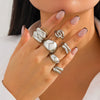 Jewelry Alloy Geometric Irregular Arc Ring Electroplating For Women