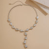 Jewelry Alloy Geometric Irregular Baroque Yshaped Clavicle Chain With Water Drop Pendant Electroplated For Women